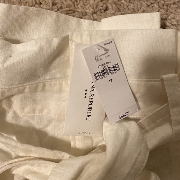 Banana Republic *Sold out*  Oversize Pocket Linen Blend Midi Skirt Sz 12 NWT - Picture 4 of 5